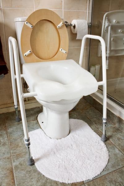 Adjustable Height Toilet Seat with Safety Rails