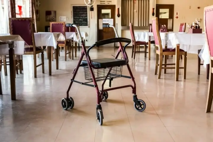 A rollator walker with seat