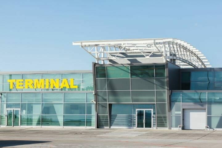 Entrance of a airport terminal