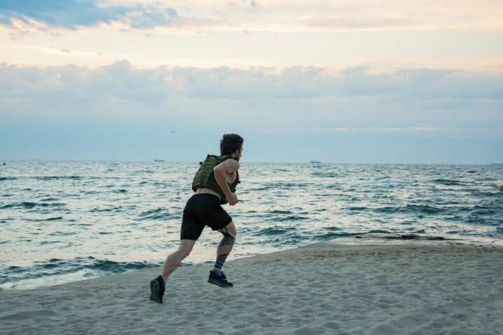 Running with weighted vest