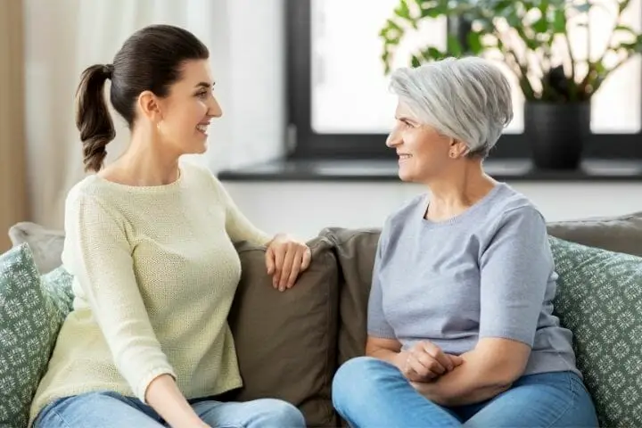 senior mother and her daughter