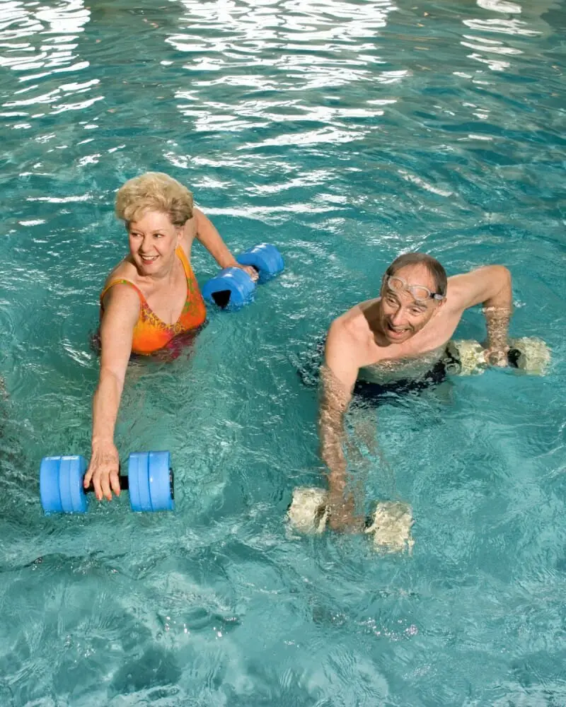 Elderly Exercising in a Swimming Pool