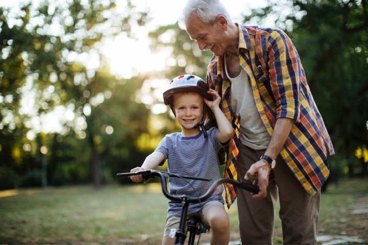 teaching how to ride a bike