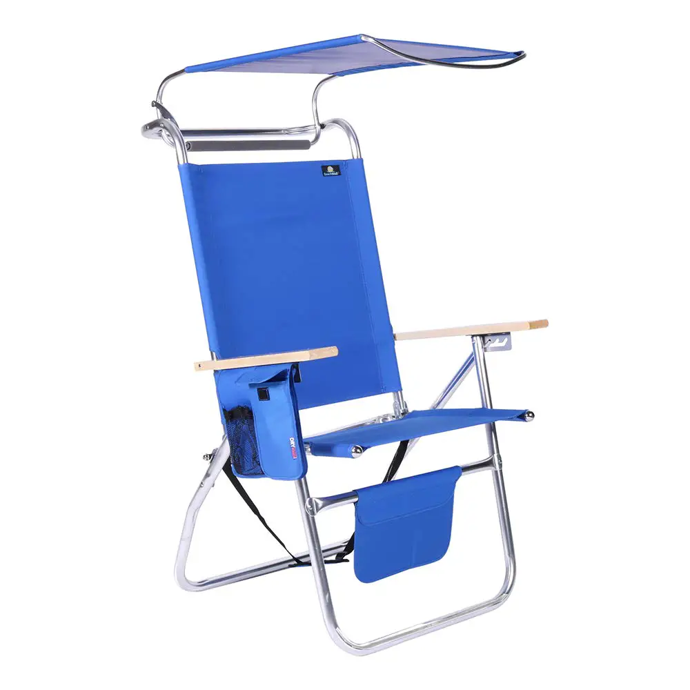 17 Inches High Seat Big Tycoon Aluminum Beach Chair with Canopy 2061 Classic
