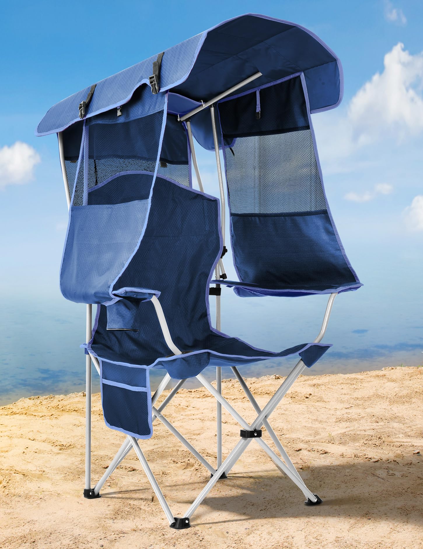 Docusvect Beach Chair with Canopy Shade