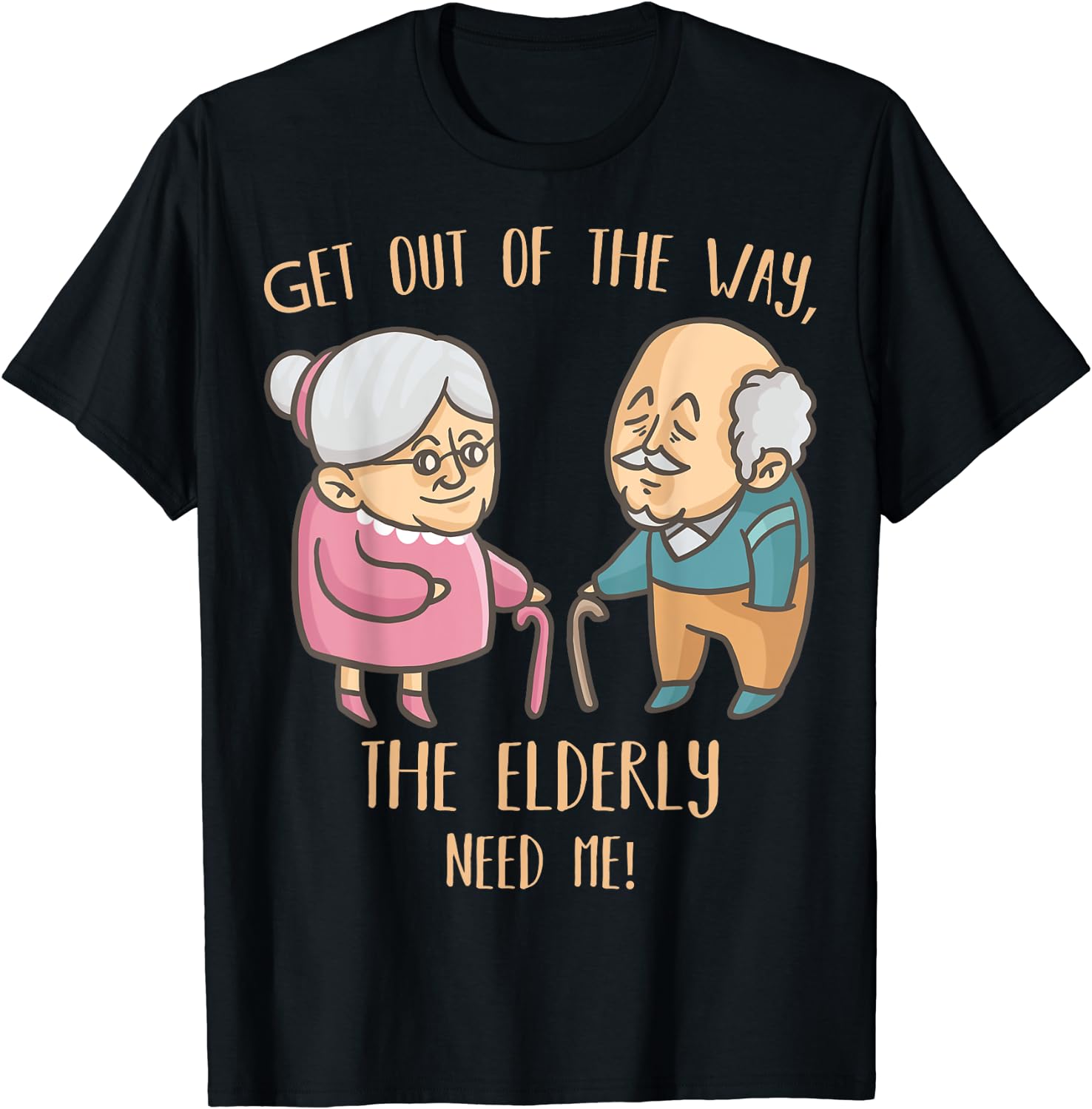 Caregiver Nurse Funny Elder People Retirement Home Nursing T-Shirt