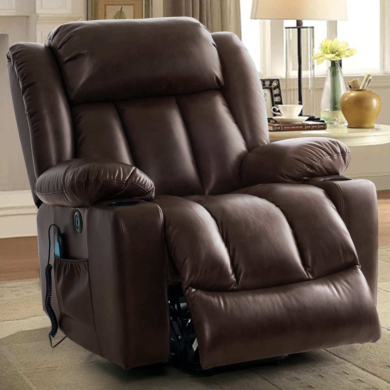 COOSLEEP Large Power Lift Recliner Chair with Massage and Heat for Elderly