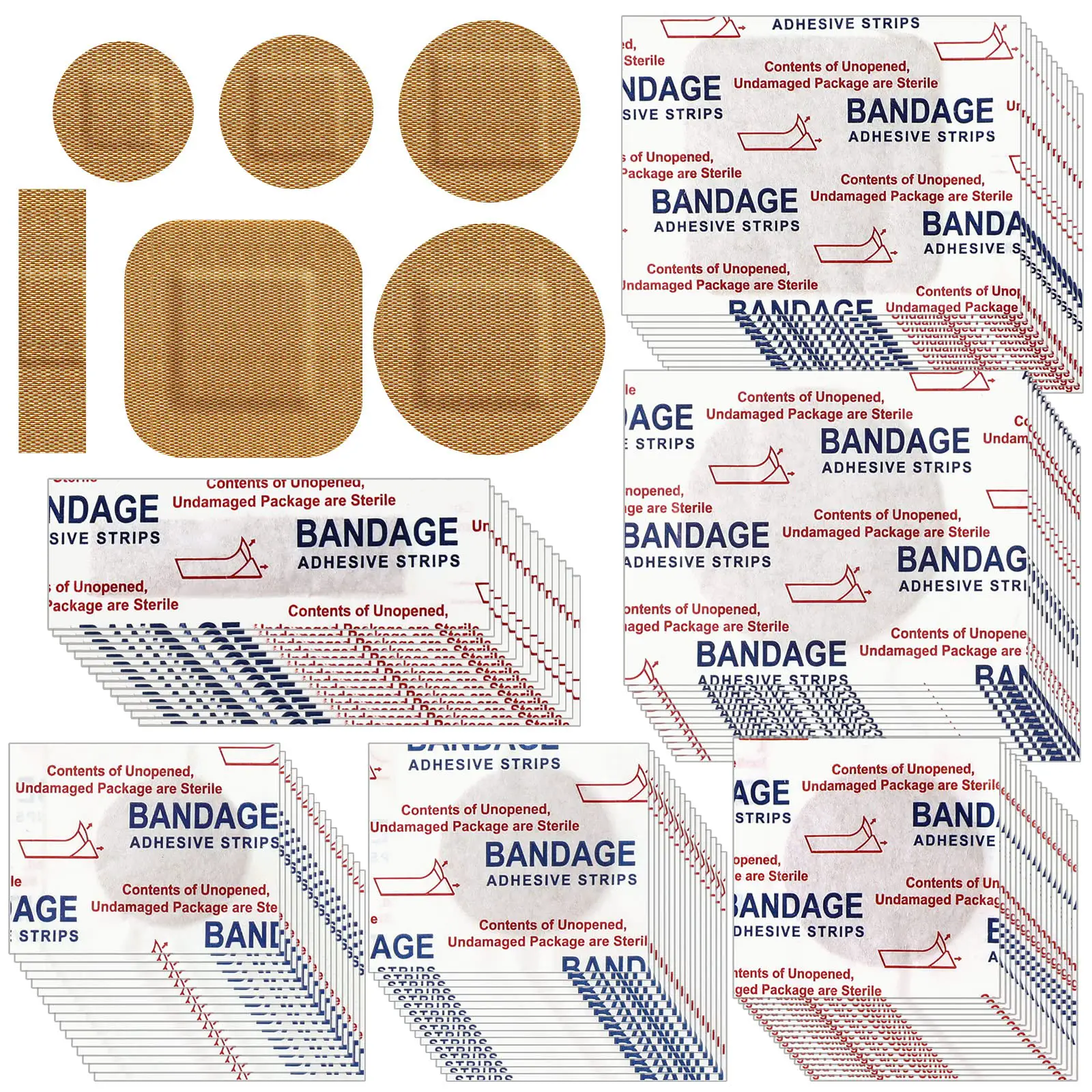 Weewooday 300 Pcs Small Bandage Bulk Nose Bandage Fabric Adhesive Bandages Flexible Breathable Bandages Fabric Bandages for Small Wound Protection Care