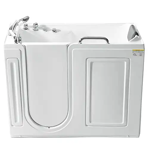 Empava 53 in. Acrylic Walk-in Tub Water Jets Alcove Bathtub with Left Side Door , White
