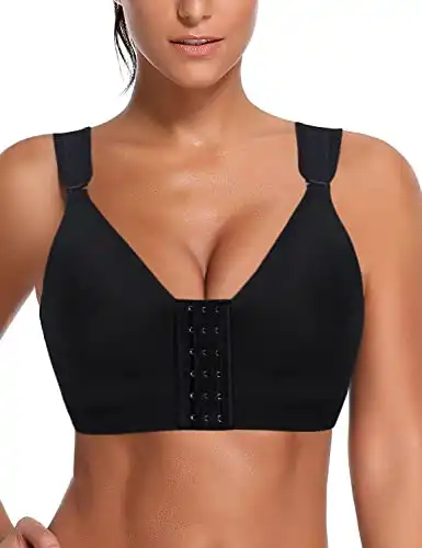 KIMIKAL Post Surgery Bra Front Closure Surgical Bra Sports Bra Breast Augmentation High Support