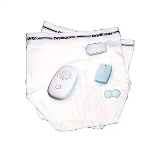 DryBuddyFLEX 3 Wireless Bedwetting & Enuresis Alarm with Magnetic Sensor, Remote & 2 Wetness-Sensing Brief. Or use with Regular Cotton Briefs. (32-34" / 81-86 cms.)