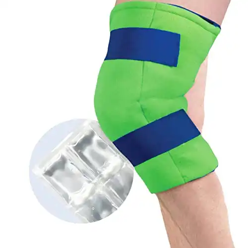 Polar Ice Knee Wrap - Reusable Ice Knee Wrap to Support Knee Injury - Cold Therapy Compression Wrap with Ice Pack - Flexible Leg & Knee Cold Pack Wrap - Large