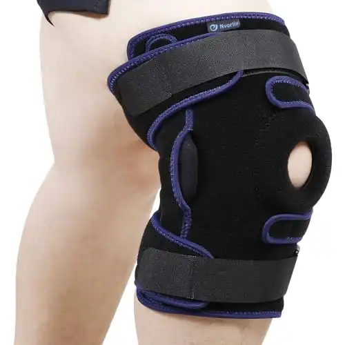 Nvorliy Plus Size Hinged Knee Brace Dual Strap Patellar Stabilization Design & High-Level Support for Arthritis, ACL, LCL, MCL, Meniscus Tear, TDislocation, Post-Surgery Recovery Fit Men & Wom...