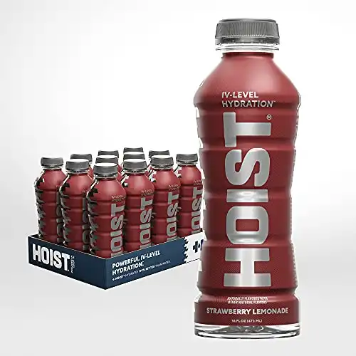 HOIST Premium Military Hydration Electrolyte Drink, Powerful IV-Level Hydration, Clinically Proven Performance Drink, Strawberry Lemonade, 16 Fl Oz (Pack of 12)