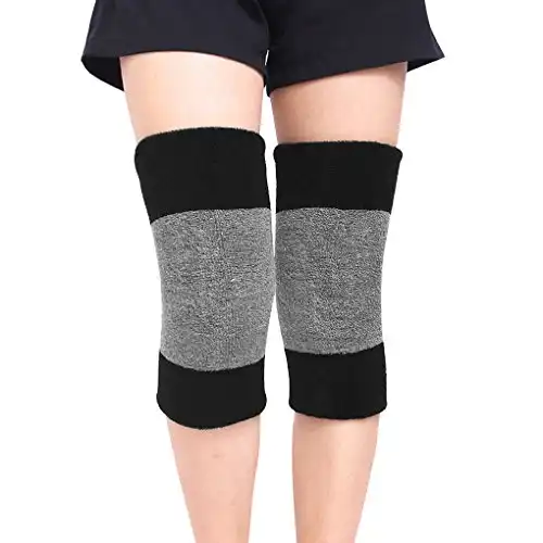 FakeFace Winter Soft Thermal Knee Braces Leg Warmers Cozy Warm Skiing Cycling Camping Runing Arthritis Tendonitis Knee Pads Leg Sleeves Support Protector for Men Women