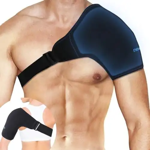 NEWGO Shoulder Ice Pack Rotator Cuff Cold Therapy, Reusable Ice Pack Wrap Shoulder Cold Pack for Shoulder Pain Relief, Recovery After Surgery, Swelling - Fits Chest Circumference 30" to 45.7"...