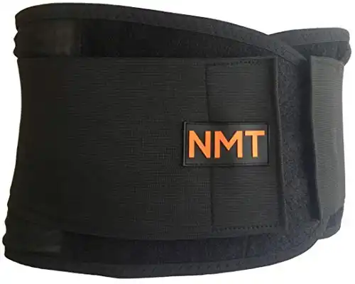 Back Brace by NMT ~ Lumbar Support Black Belt ~ Posture Corrector ~ Pain Relief from Arthritis, Sciatica, Scoliosis, Backache, Slipped Disc, Hernia, Spinal Stenosis ~ Injury Prevention ~ 4 Adjustable ...