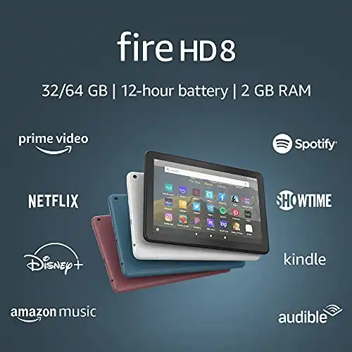 Fire HD 8 tablet, 8" HD display, 32 GB, (2020 release), designed for portable entertainment, Black