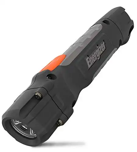 Energizer HC-300 LED Flashlight, IPX4 Water Resistant, Maximum Durability, Smart Dimming LED, High-Performance Task Light, Batteries Included, Black/Gray