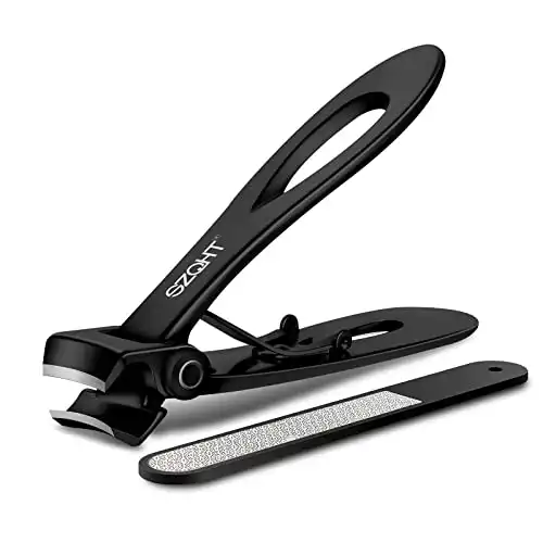 SZQHT Ultra Wide Jaw Opening Nail Clippers Set Toenail Clippers for Thick Nails Cutter for Ingrown Manicure,Pedicure,Men & Women Big(Black)