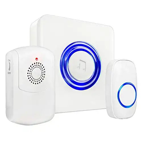 Wireless Caregiver Call Button System - Medical Alert System for Seniors & Elderly Care - Caregiver Pagers and Beepers w/ Flashing LED for Hearing Impaired, Belt Clip, Vibrating Receiver, Transmit...