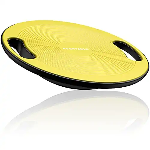 EVERYMILE Wobble Balance Board, Exercise Balance Stability Trainer Portable Balance Board with Handle for Workout Core Trainer Physical Therapy & Gym 15.7" Diameter No-Skid Surface