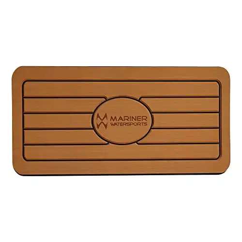 MARINER WATERSPORTS Helm Pads for Boats | Non Slip Standing 1 Inch Thick Boat Cushions, Anti Fatigue, Adhesive EVA Foam Backing, Firm Shock Absorbing Flooring Boat Mat, Brown/Black, 30 inches