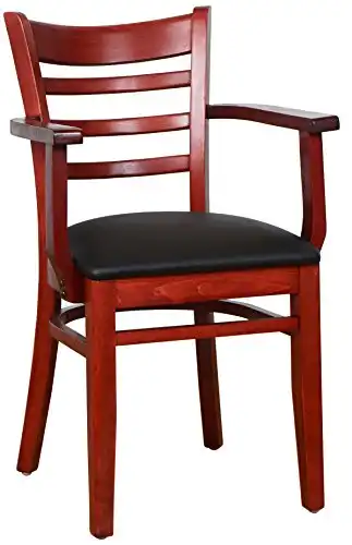 Beechwood Mountain BSD-5A-M Solid Beech Wood Arm Chair in Mahogany for Kitchen & Dining