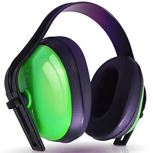 Hearing Protection Ear Muffs (EAR PROTECTION) Reduce Sound by 21DB - Over The Ear - Compact Foldable Design - Perfect for Firearm Shooting, Hunting, Construction, and More!