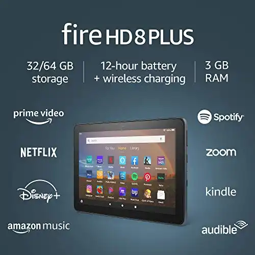 Amazon Fire HD 8 Plus tablet, HD display, 32 GB, (2020 release), our best 8" tablet for portable entertainment, Slate