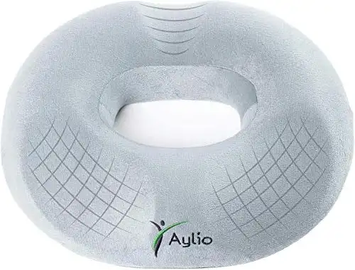 Aylio Firm Donut Pillow Seat Cushion for Hemorrhoids, Prostate Relief, Pregnancy Pain, Pressure Sores
