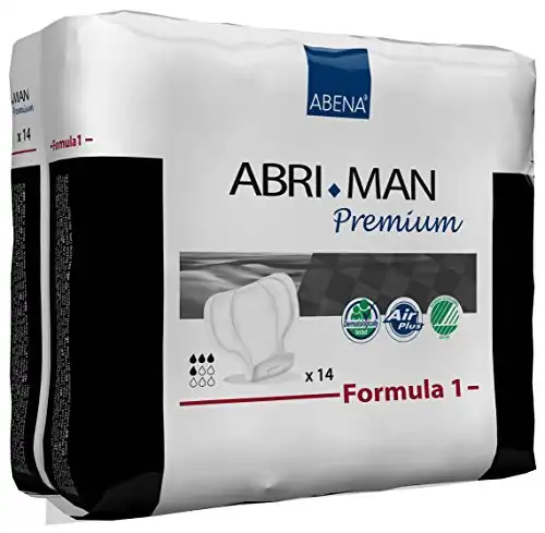 Abena Abri-Man Male Pouch Incontinence Shields Formula 1, 14 Count