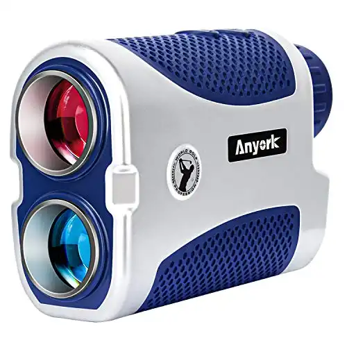 Anyork Golf Rangefinder 1500yards, 6X Laser Range Finder with Slope On/Off,Flag-Lock Tech with Vibration, Continuous Scan Support-with Battery