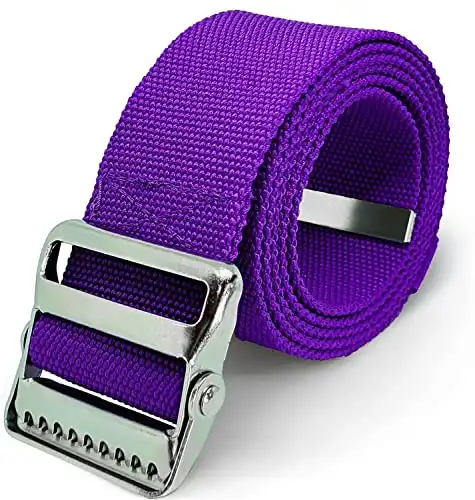 LiftAid Transfer and Gait Belt 60 Inch with Metal Buckle and Loop - Walking, Standing and Transfer Assist Aid for Seniors, Elderly Patients, Caregiver, Nurse, Therapist (Purple)