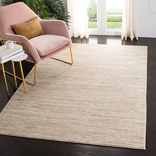 SAFAVIEH Vision Collection Accent Rug - 4' x 6', Creme, Modern Ombre Tonal Chic Design, Non-Shedding & Easy Care, Ideal for High Traffic Areas in Entryway, Living Room, Bedroom (VSN606F)