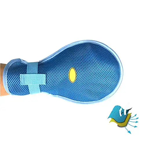 Dementia Glove Safety Hand Glove(1 Blue Piece), Safety Restraint Glove Hand Protector, Personal Safety Devices Finger Control Mitts for Restraints Patient