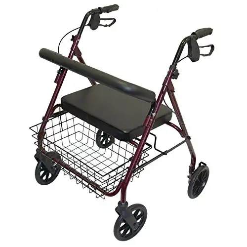 Days Heavy Duty Steel Bariatric Rollator, 700 lb. Weight Capacity, Adjustable Rolling Walker with Seat for Elderly, Disabled, & Limited Mobility Patients, Walking Stabilizer with Four Wheels