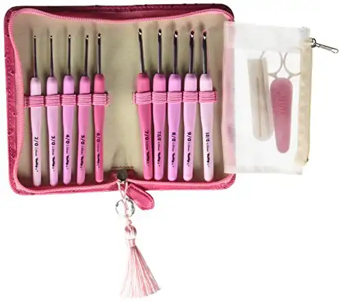 Tulip Etimo Rose Crochet Hook Set, multicolor, 2,2.5,3.0,3.5,4.0,4.5,5.0,5.5,6.0 millimeters