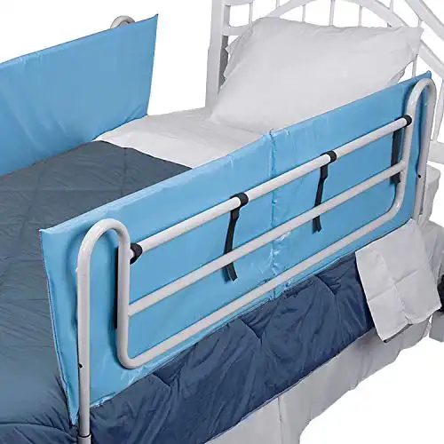 DMI Bed Rail Cover, Bed Rail Padding and Bed Bumper Pad for Elderly, Disabled or Handicapped, Rails Not included, Padded Cover Only, Blue, 60 x 15 x 0.5, 2 Count